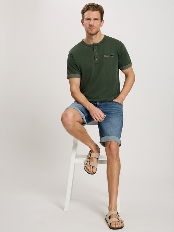 Cross Jeans Cross Jeans T-Shirt 16091-002 Khaki Regular Fit