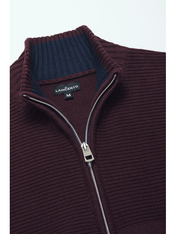 Lancerto Lancerto Sweter Craig SW073224000093 Bordowy Regular Fit