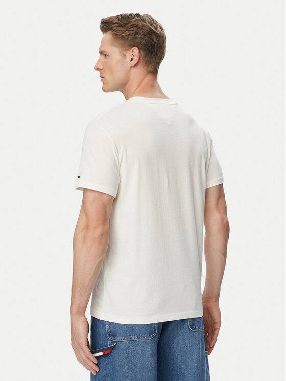 Tommy Jeans Tommy Jeans Tricou DM0DM22538 Alb Slim Fit