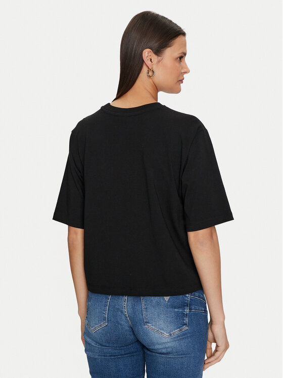 Guess Guess Тишърт Aurelie V4YI06 I3Z14 Черен Boxy Fit