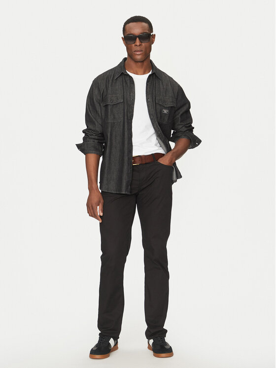 Guess Guess Hlače M5RAS2 WGXW1 Crna Slim Fit