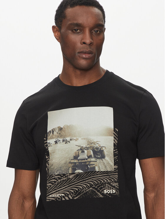 BOSS BOSS T-Shirt Te_Dunetrace 50539187 Czarny Regular Fit