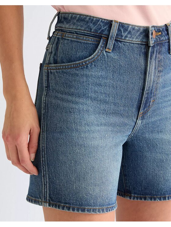 Wrangler Wrangler Szorty jeansowe COWBOY SHORT 5 INCH Niebieski Regular Fit