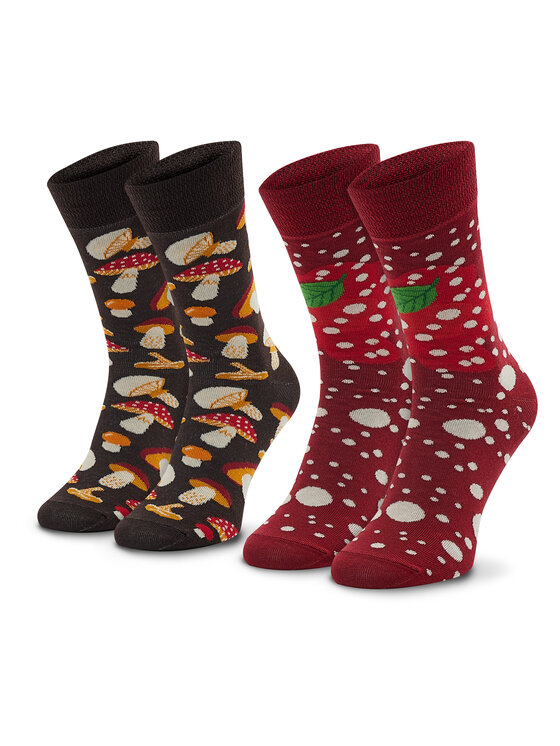 Zooksy Zooksy Zestaw 2 par wysokich skarpet unisex Mixtury Grzybowe Kolorowy