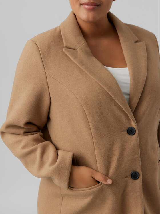 Vero Moda Curve Palton de lână Blaza 10276365 Maro Regular Fit