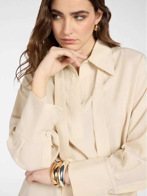 Elena Mirò Elena Mirò Bluzka 2040Z100036N002 Kremowy Regular Fit
