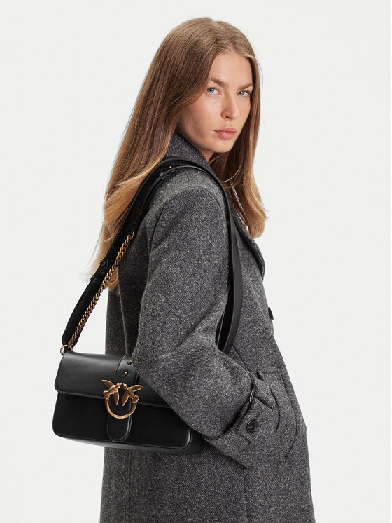 PINKO PINKO Ročna torba Love One Classic Slouchy Fl PE 25 PLTT 104524 A0QO Črna