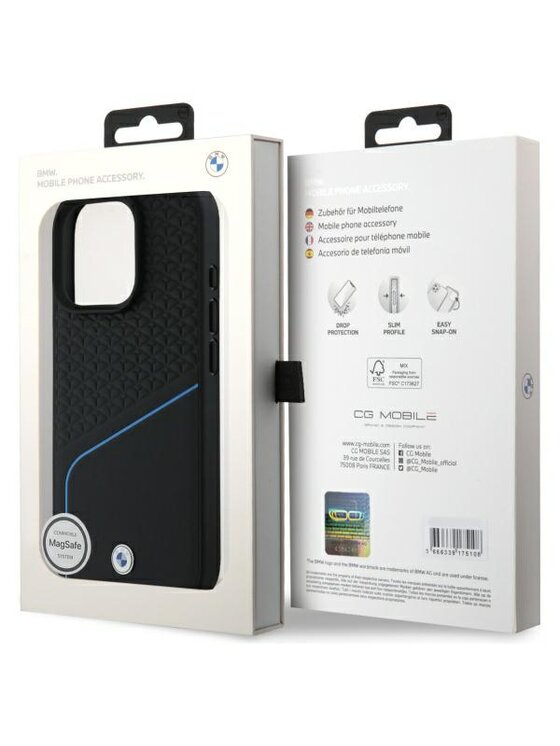 BMW Motorsport BMW Motorsport Etui na telefon Sign Leather Textured And Line Czarny