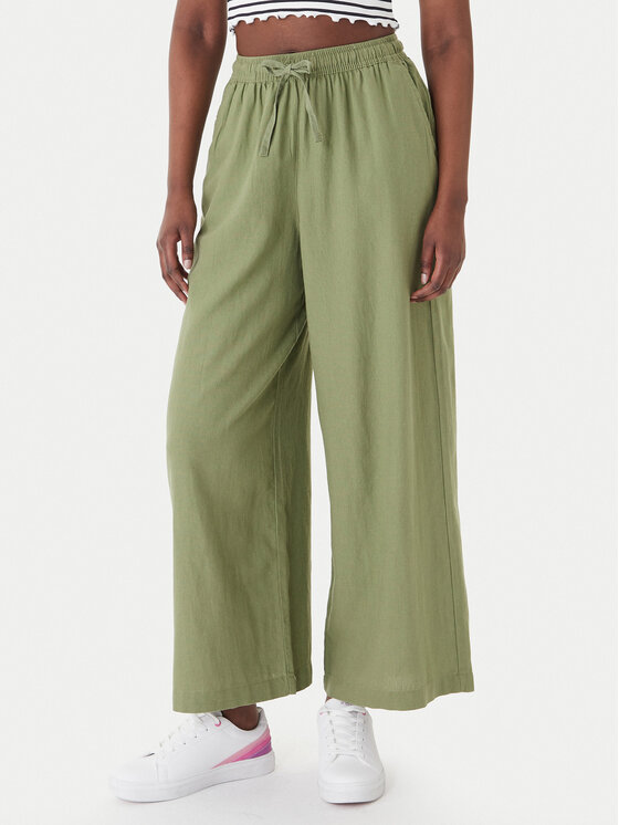 Roxy Roxy Текстилни панталони Lekeitio Break ERJNP03545 Зелен Wide Leg