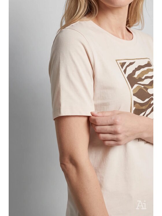 Cross Jeans Cross Jeans T-Shirt 56281-009 Beżowy Regular Fit