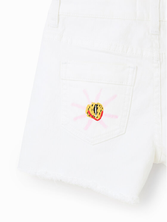 Desigual Desigual Дънкови шорти 23SGDD07 Бял Regular Fit
