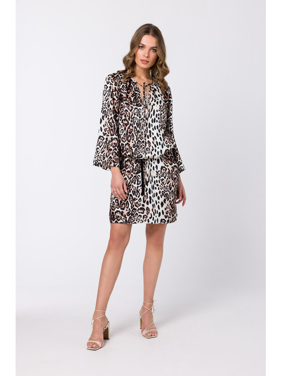 Stylove Stylove Každodenní šaty S338 Hnědá Regular Fit