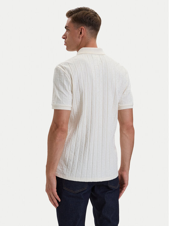 Calvin Klein Calvin Klein Тениска с яка и копчета LV04LE203G Кремав Regular Fit