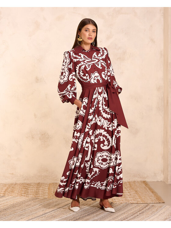 Castellani Castellani Sukienka codzienna Sukienka Santorini Brązowy Regular Fit