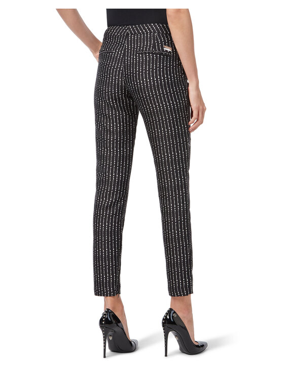 PHILIPP PLEIN PHILIPP PLEIN Kalhoty z materiálu 22065 Černá Flare Fit