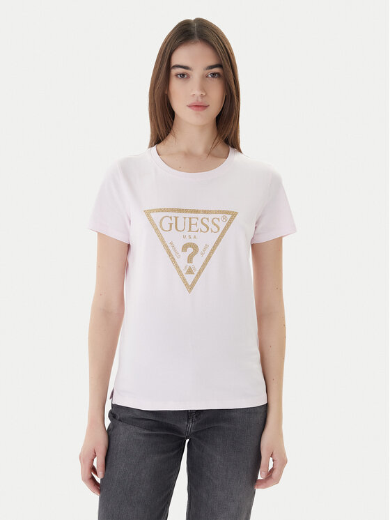 Guess Guess T-Shirt W4RI69 J1314 Růžová Regular Fit