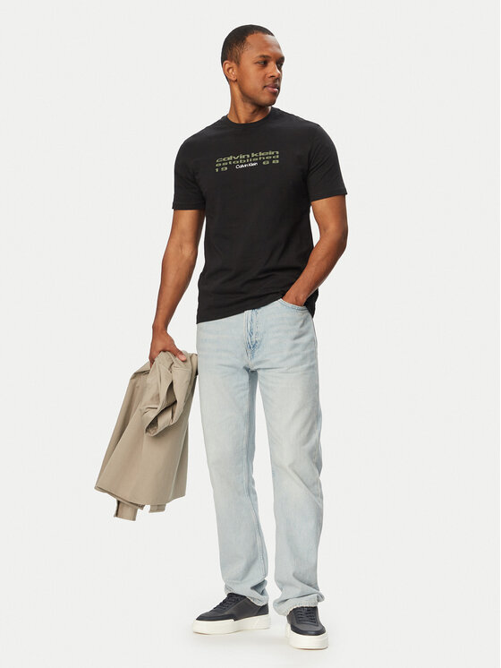 Calvin Klein Jeans Calvin Klein Jeans T-Shirt SS 30s EU LV04RG800G Černá Regular Fit