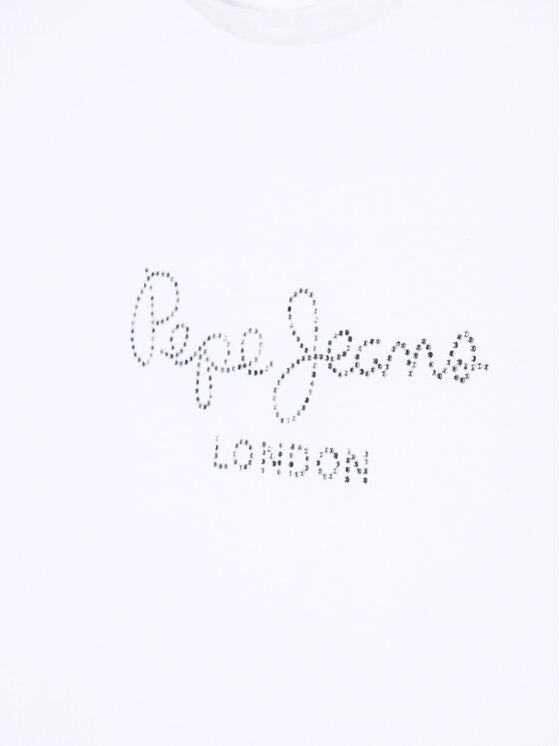 Pepe Jeans Pepe Jeans Majica Nuria PG502460 Bela Regular Fit