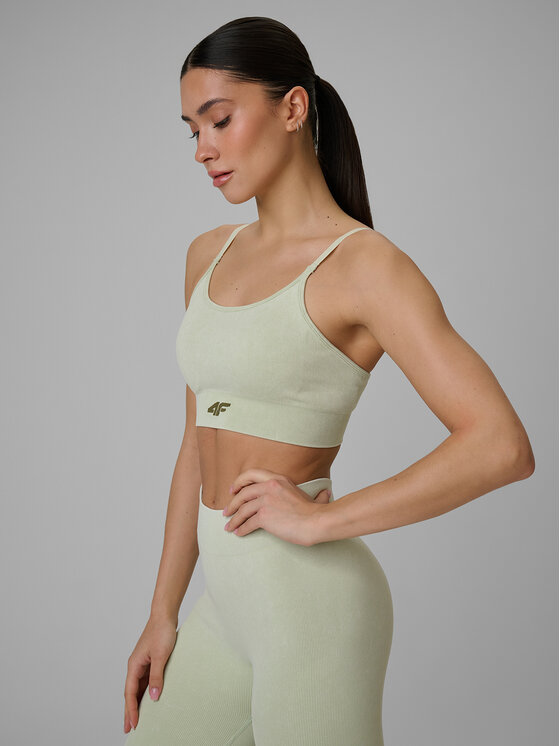 4F 4F Biustonosz sportowy SOLAR PUNK Zielony