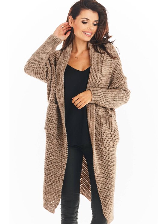 Awama Awama Cardigan A391 Beige Basic Fit