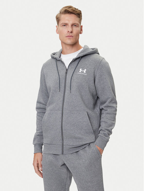 Under Armour Bluza UA Essential Fleece FZ Hood 1373881 Szary Regular Fit