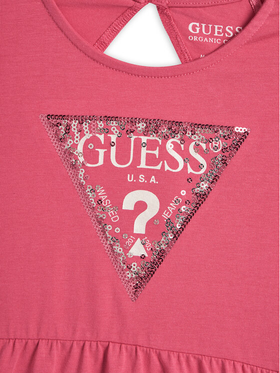 Guess Guess Každodenní šaty K5GK22 K6YW4 Korálová Regular Fit