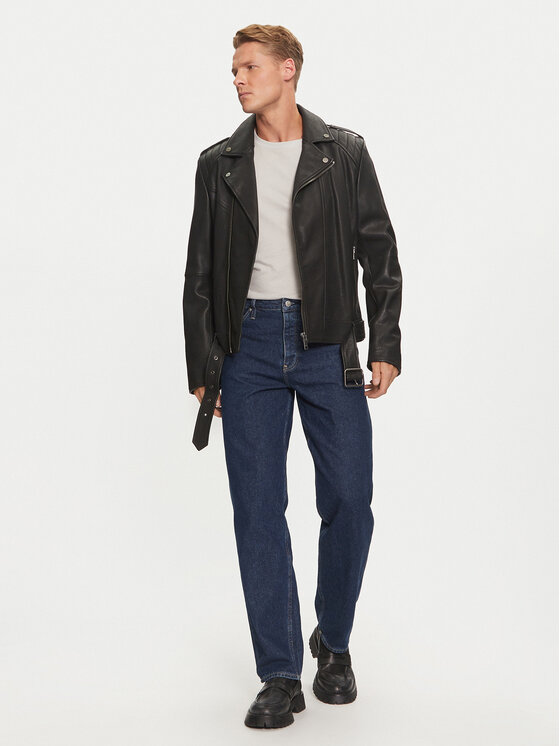 HUGO Hugo Odinė striukė Lowis-5 50521018 Juoda Regular Fit