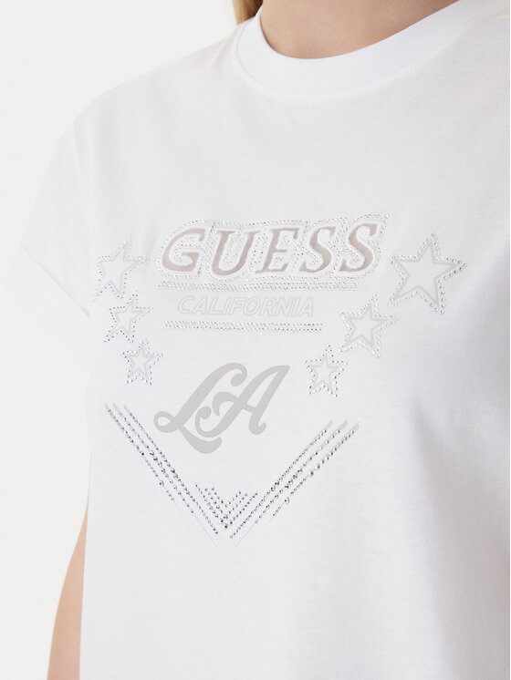 Guess Guess Tričko W6RI30 I3Z14 Biela Regular Fit