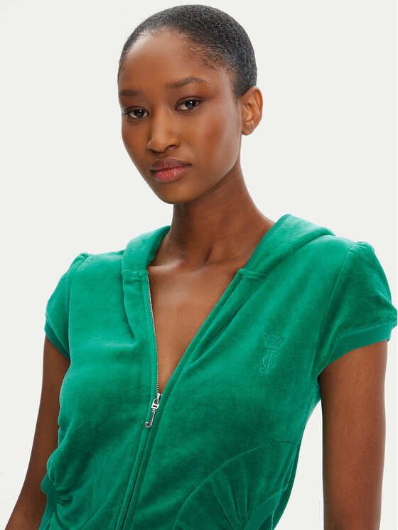 Juicy Couture Juicy Couture Mikina Heritage JCGAS125021 Zelená Slim Fit