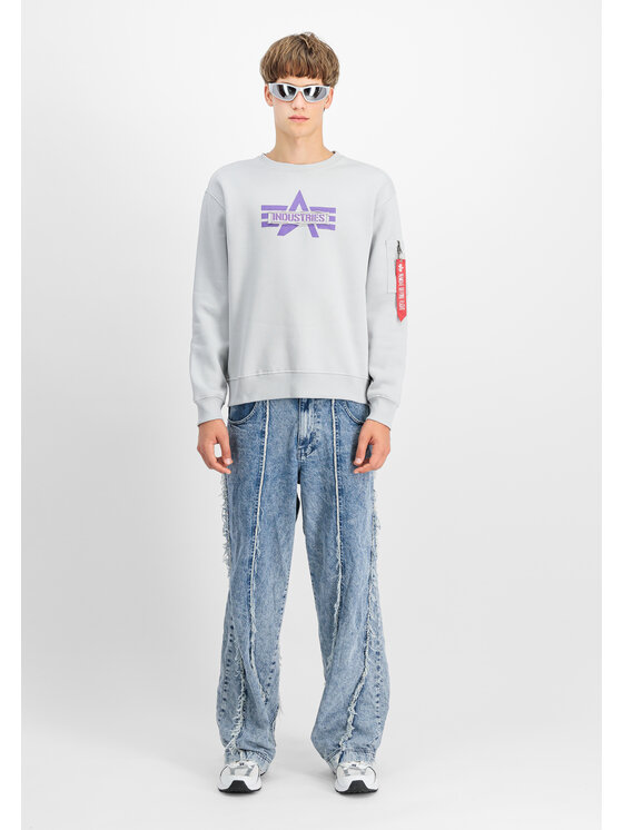 Alpha Industries Alpha Industries Bluza Logo Edge Sweatshirt Szary Loose Fit