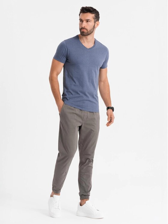 Ombre Ombre T-Shirt OM-TSBS-0237 Niebieski Regular Fit