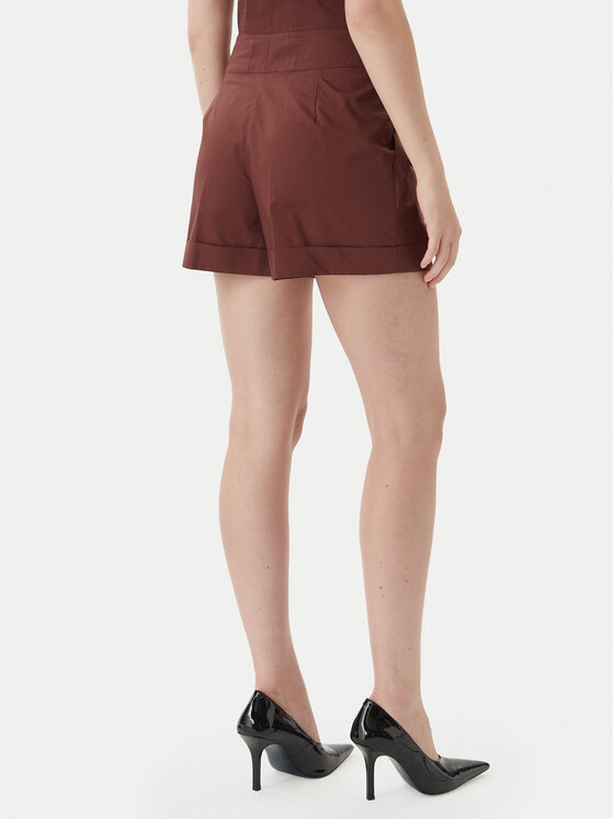Patrizia Pepe Patrizia Pepe Шорти от плат 2P1751/A9B9-B887 Тъмнокафяв Regular Fit