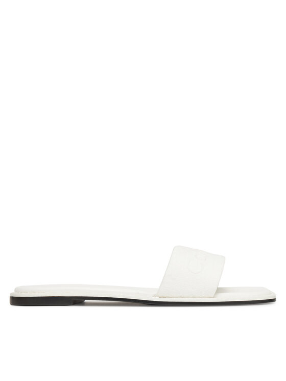 Calvin Klein Calvin Klein Şlapi Flat Slide - He HW0HW02378 Alb