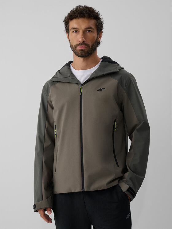 4F 4F Kurtka przejściowa URBAN COMMUTER Khaki Regular Fit