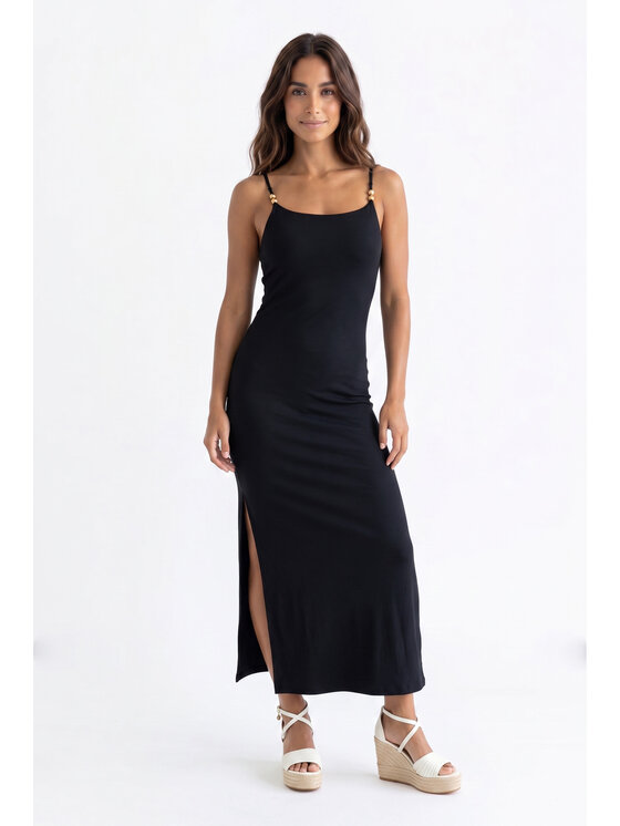 FIGL FIGL Sukienka letnia M1199 Czarny Fitted Fit