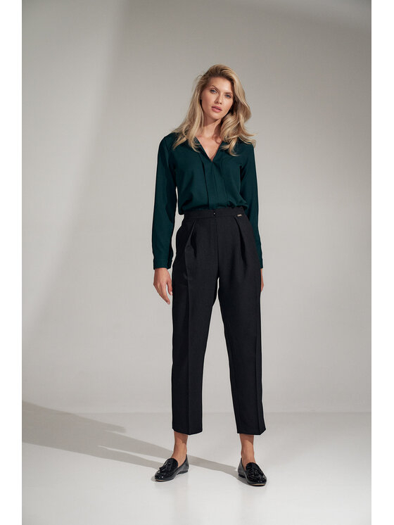 FIGL FIGL Dámske nohavice M720 Čierna Regular Fit
