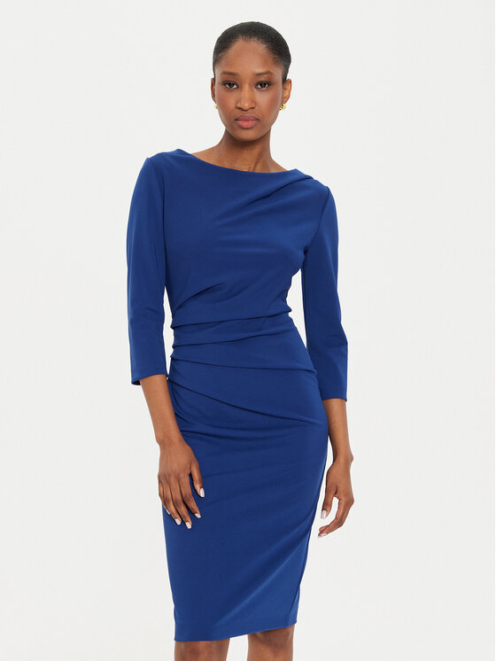 Rinascimento Rinascimento Koktejlové šaty CFC0121014003 Modrá Regular Fit