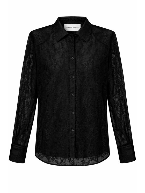 Magda Matyja Magda Matyja Koszula INES SHIRT BLACK Czarny Regular Fit