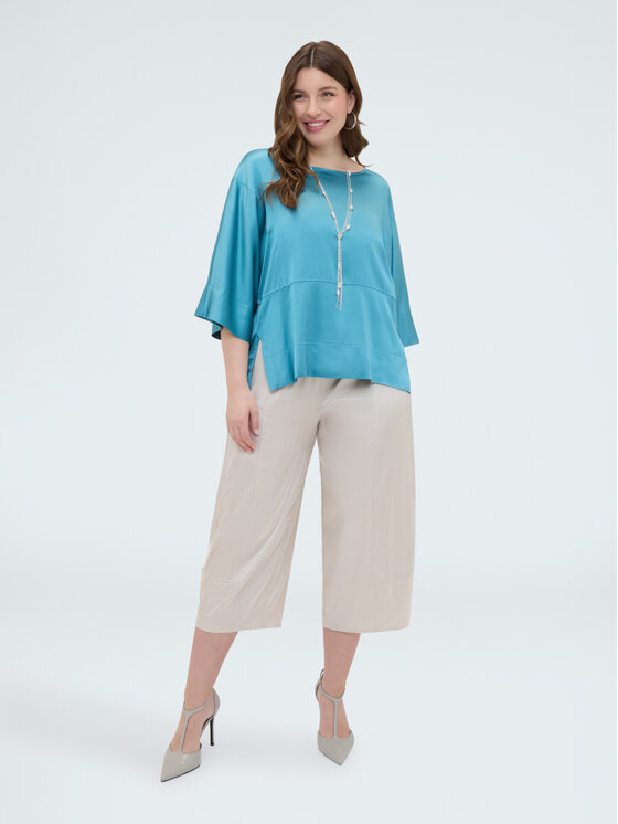 Fiorella Rubino Fiorella Rubino Bluzka 2004L000660N004 Turkusowy Boxy Fit