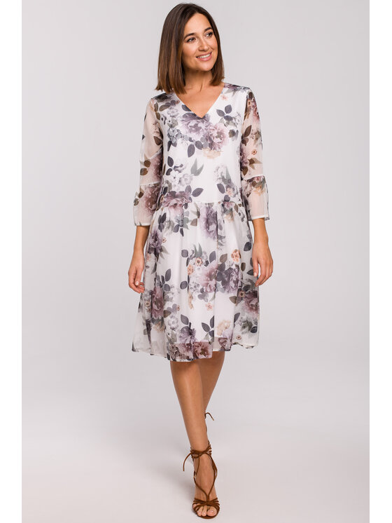 Stylove Stylove Každodenné šaty S214 Biela Regular Fit