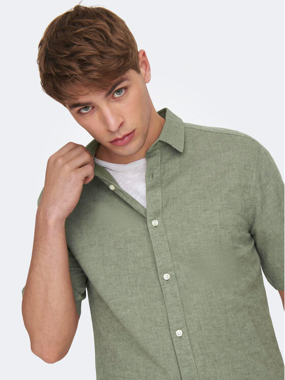 Only & Sons Only & Sons Hemd Caiden 22009885 Grün Slim Fit