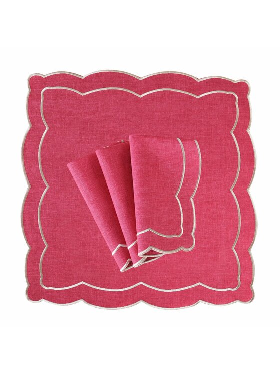 Roseberry Home Roseberry Home Serwetki haftowane Magenta Onde Różowy