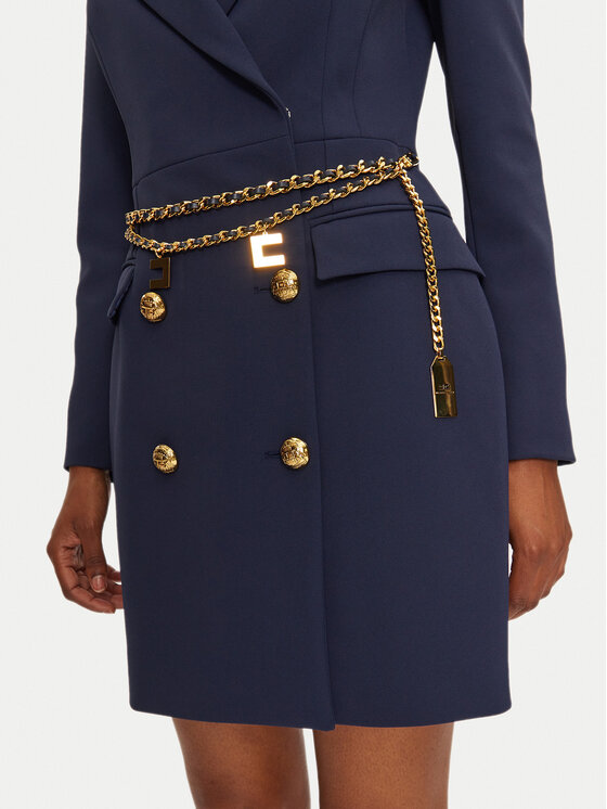 Elisabetta Franchi Elisabetta Franchi Kokteiļkleita AB-657-46E3-V650 Tumši zils Regular Fit