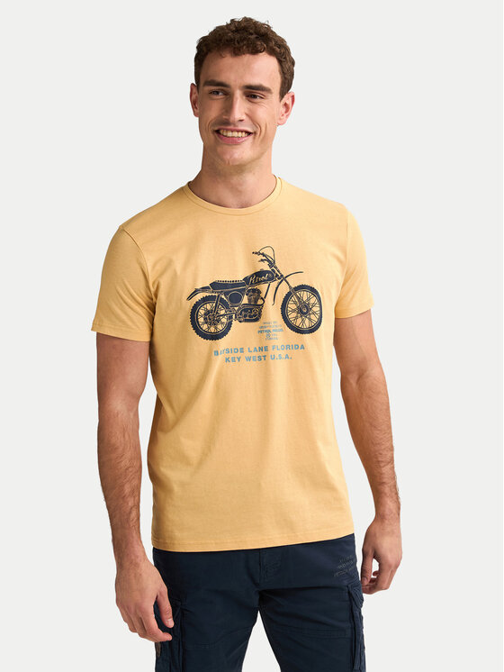 Petrol Industries Petrol Industries T-Shirt M-1050-TSR707 Žlutá Regular Fit