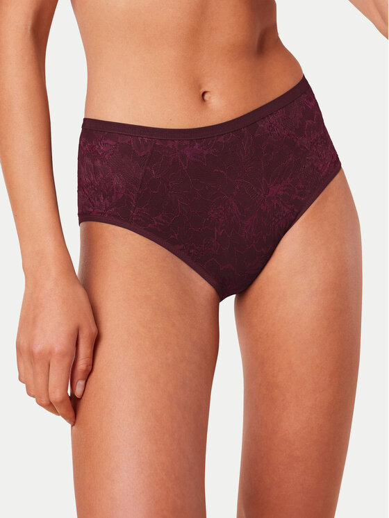 Triumph Triumph Klasične spodnje hlačke z visokim pasom Amourette Charm 10216997 Bordo rdeča