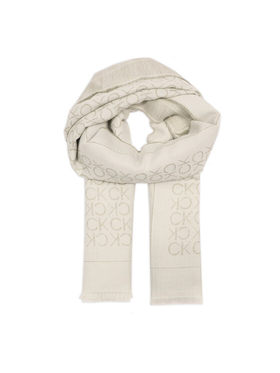 Calvin Klein Calvin Klein Šal Jacquard K60K611738 Écru