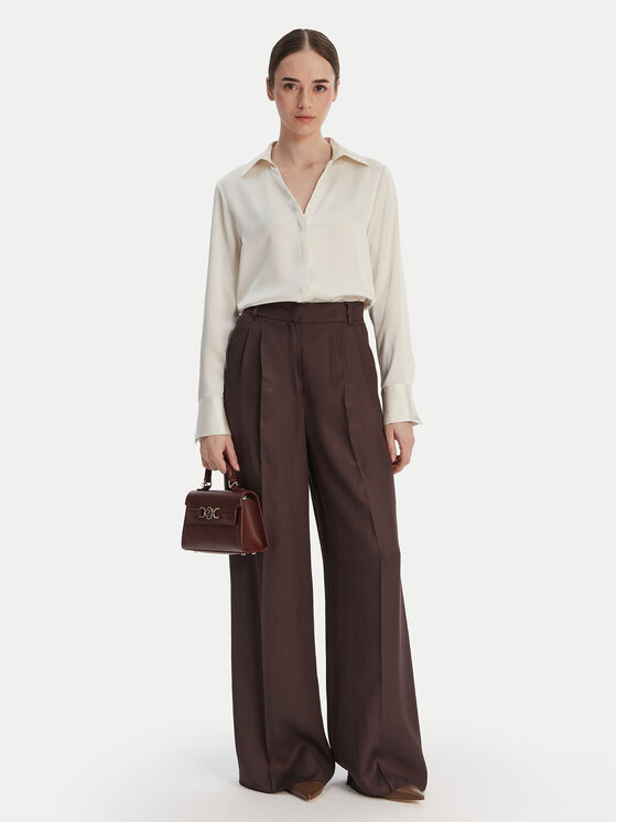 Calvin Klein Calvin Klein Srajca Hammered LV044F129G Écru Regular Fit