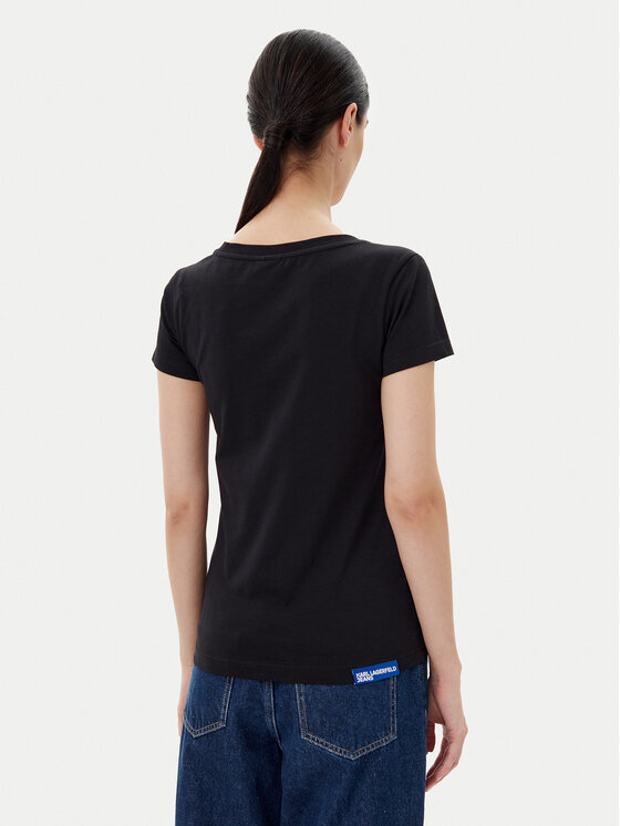 KARL LAGERFELD KARL LAGERFELD T-shirt A1W17019 Crna Regular Fit
