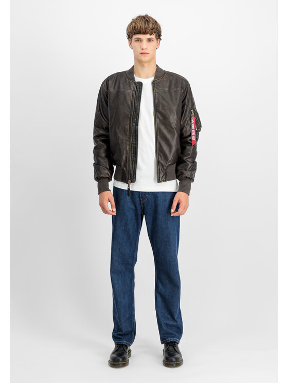 Alpha Industries Alpha Industries Kurtka bomber MA-1 Faux Leather Vintage Bomber Jacket Brązowy Regular Fit