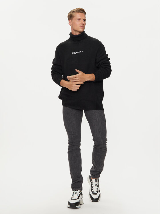 Karl Lagerfeld Jeans Karl Lagerfeld Jeans Rollkragenpullover 246D2000 Schwarz Regular Fit